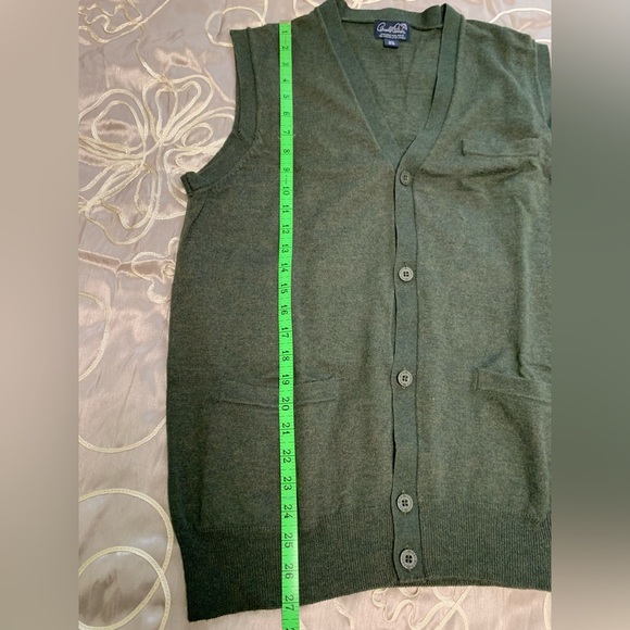 Arnold Palmer Washable Wool Blend Button Up Vest, Forest Green, Size M - Picture 14 of 16
